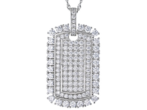 White Cubic Zirconia Rhodium Over Sterling Silver Pendant With Chain 5.53ctw