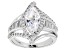 White Cubic Zirconia Rhodium Over Sterling Silver Ring 4.05ctw