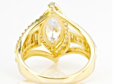 White Cubic Zirconia 18k Yellow Gold Over Sterling Silver Ring 4.05ctw