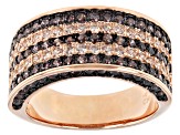 Champagne And Mocha Cubic Zirconia 18k Rose Gold Over Sterling Silver Ring 3.05ctw
