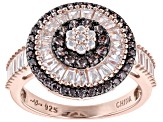 Mocha And White Cubic Zirconia 18k Rose Gold Over Sterling Silver Ring 2.41ctw