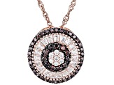 Mocha And White Cubic Zirconia 18k Rose Gold Over Sterling Silver Pendant With Chain 1.72ctw