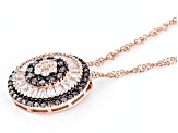 Mocha And White Cubic Zirconia 18k Rose Gold Over Sterling Silver Pendant With Chain 1.72ctw