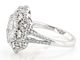 White Cubic Zirconia Rhodium Over Sterling Silver Ring 3.36ctw