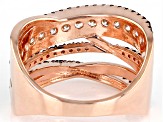 Mocha And White Cubic Zirconia 18k Rose Gold Over Sterling Silver Ring 1.72ctw