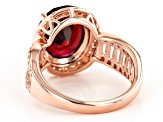 Red Lab Created Ruby And White Cubic Zirconia 18k Rose Gold Over Sterling Silver Ring 6.82ctw