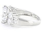 White Cubic Zirconia Platinum Over Sterling Silver Ring 9.62ctw
