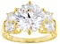 White Cubic Zirconia 18k Yellow Gold Over Sterling Silver Ring 9.62ctw