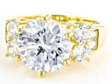 White Cubic Zirconia 18k Yellow Gold Over Sterling Silver Ring 9.62ctw