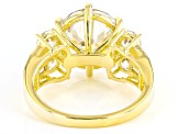 White Cubic Zirconia 18k Yellow Gold Over Sterling Silver Ring 9.62ctw