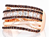 Mocha And White Cubic Zirconia 18k Rose Gold Over Sterling Silver Ring 1.99ctw