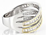 White Cubic Zirconia Rhodium And 14K Yellow Gold Over Sterling Silver Ring 2.54ctw