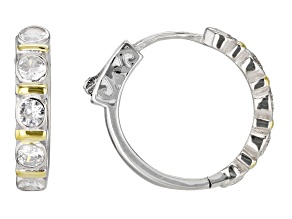 White Cubic Zirconia Rhodium And 14K Yellow Gold Over Sterling Silver Earrings 1.80ctw