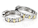 White Cubic Zirconia Rhodium And 14K Yellow Gold Over Sterling Silver Earrings 1.80ctw