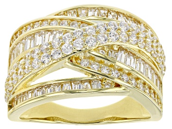 Picture of White Cubic Zirconia 18K Yellow Gold Over Sterling Silver Ring 2.84ctw