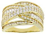 White Cubic Zirconia 18K Yellow Gold Over Sterling Silver Ring 2.84ctw