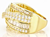 White Cubic Zirconia 18K Yellow Gold Over Sterling Silver Ring 2.84ctw