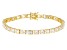 White Cubic Zirconia 18k Yellow Gold Over Sterling Silver Asscher Cut Tennis Bracelet 13.44ctw