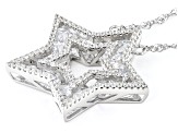 White Cubic Zirconia Rhodium Over Sterling Silver Star Necklace 9.30ctw