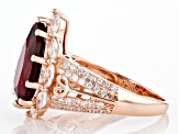 Lab Created Ruby And White Cubic Zirconia 18k Rose Gold Over Sterling Silver Ring 7.92ctw