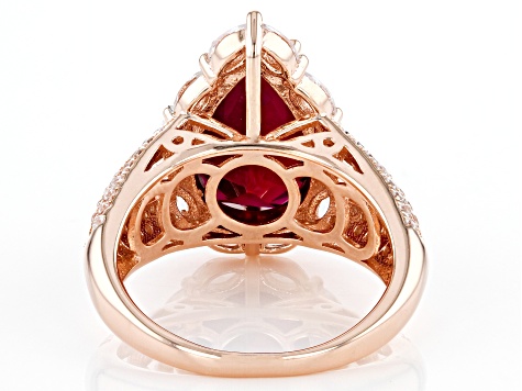 Lab Created Ruby And White Cubic Zirconia 18k Rose Gold Over Sterling Silver Ring 7.92ctw