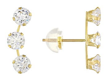 Picture of White Cubic Zirconia 10k Yellow Gold Earrings 2.45ctw
