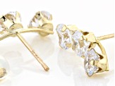 White Cubic Zirconia 10k Yellow Gold Earrings 2.45ctw