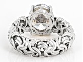 White Cubic Zirconia Rhodium Over Sterling Silver Byzantine Ring 5.27ctw