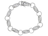 White Cubic Zirconia Rhodium Over Sterling Silver Tennis Bracelet 8.48ctw