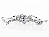 White Cubic Zirconia Platinum Over Sterling Silver Ring Set 3.86ctw