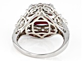 Lab Created Ruby And White Cubic Zirconia Platinum Over Sterling Silver Ring 6.23ctw