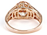 Champagne, Mocha, And White Cubic Zirconia Black Rhodium And 18k Rose Gold Over Sterling Silver Ring