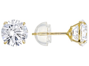 White Cubic Zirconia 14k Yellow Gold Studs 1.43ctw