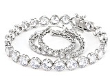 White Cubic Zirconia Rhodium Over Sterling Silver Jewelry Set 36.26ctw