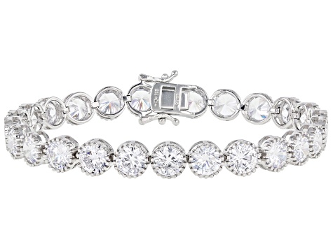 White Cubic Zirconia Rhodium Over Sterling Silver Jewelry Set 36.26ctw