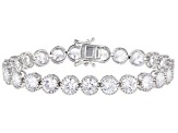 White Cubic Zirconia Rhodium Over Sterling Silver Jewelry Set 36.26ctw