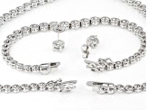 White Cubic Zirconia Rhodium Over Sterling Silver Jewelry Set 43.38ctw