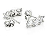 White Cubic Zirconia Rhodium Over Sterling Silver Earring Set 11.38ctw