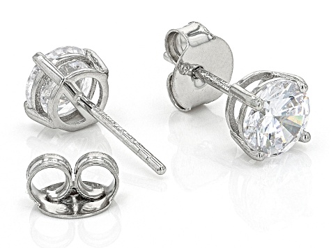 White Cubic Zirconia Rhodium Over Sterling Silver Earring Set 11.38ctw