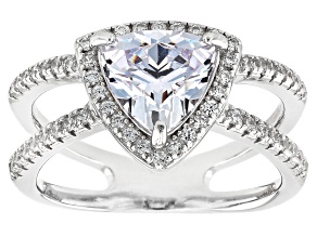 White Cubic Zirconia Rhodium Over Sterling Silver Ring 3.05ctw