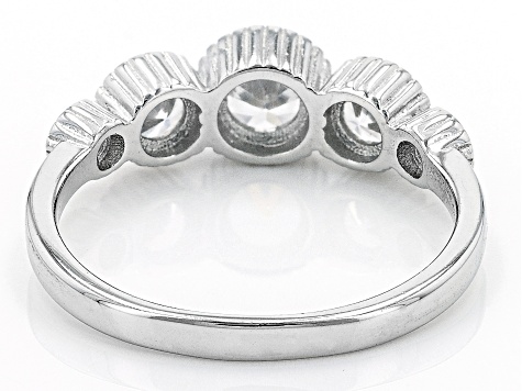 White Cubic Zirconia Rhodium Over Sterling Silver Ring 1.67ctw