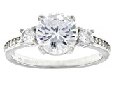 White Cubic Zirconia Rhodium Over Sterling Silver Ring Set 3.74ctw