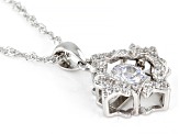 White Cubic Zirconia Rhodium Over Sterling Silver Dancing Pendant 1.58ctw