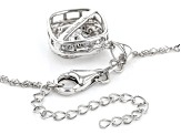 White Cubic Zirconia Rhodium Over Sterling Silver Dancing Pendant 1.57ctw