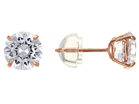 White Cubic Zirconia 14k Rose Gold Studs 2.58ctw