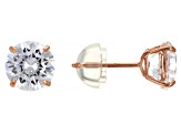 White Cubic Zirconia 14k Rose Gold Studs 2.58ctw