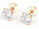 White Cubic Zirconia 14k Rose Gold Studs 2.58ctw