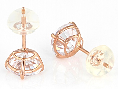 White Cubic Zirconia 14k Rose Gold Studs 2.58ctw
