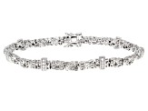 White Cubic Zirconia Rhodium Over Sterling Silver Byzantine Bracelet 0.46ctw