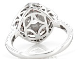 Pink and White Cubic Zirconia Rhodium Over Sterling Silver Ring 2.02ctw